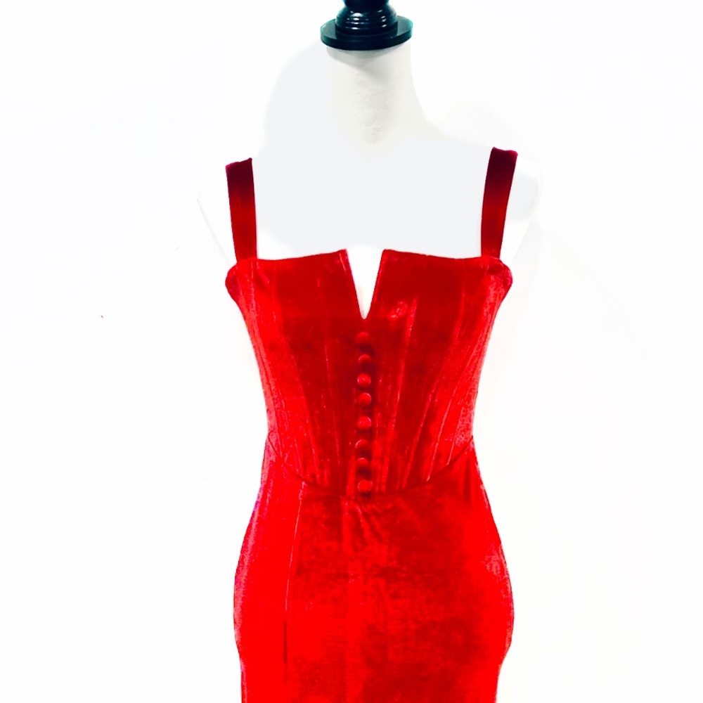 Sexy Bodycon Red Velvet Corset Dress